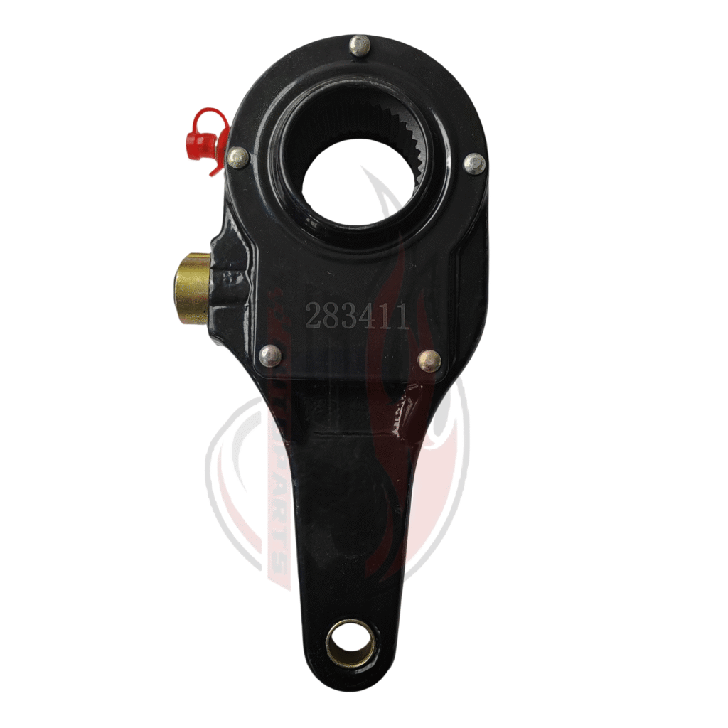 Premium Adjusting Slack Adjuster (KN44041/283411) - 37-teeth, 1/2" bushing, 6" arm. Forged steel construction. ISO/TS16949 certified. Global shipping.